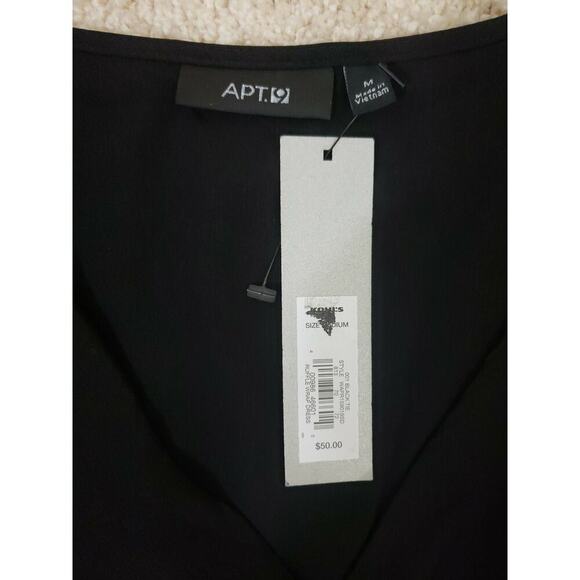 APT.9 ~Woman Size M~ Black Sleeveless V-Neck A-Line Wrap Dress NWT $50.00 - Picture 7 of 12